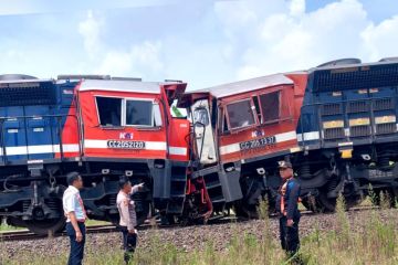 Polda Lampung terjunkan personel ke lokasi tabrakan KA batu bara