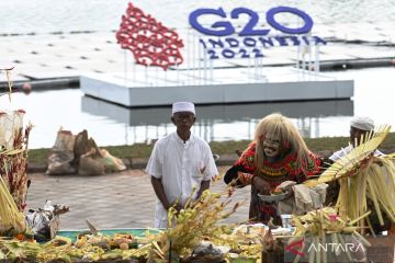 Ritual upacara Melaspas dan Mecaru jelang KTT G20 di Bali
