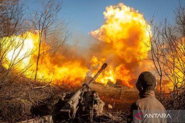 Aksi prajurit Ukraina di garis depan pertempuran