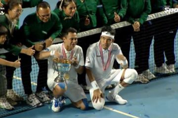 Raffi Ahmad kalahkan Desta dua set langsung di "Tiba-Tiba Tenis"