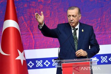 Konferensi pers Presiden Turki Recep Tayyip Erdogan