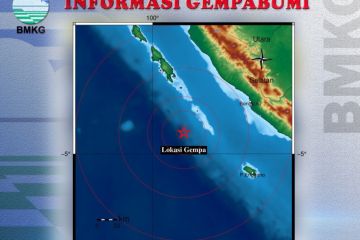 Terjadi dua kali gempa susulan di Pulau Enggano