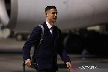 Cristiano Ronaldo bersama Timnas Portugal tiba di Qatar