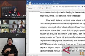 MK: Pemohon tidak bisa uraikan kerugian berlakunya UU Sumbar