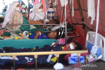 Pasien korban gempa yang dirawat di RSUD Sayang Cianjur mulai berkurang