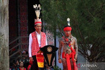 Presiden Joko Widodo minta dukungan Suku Dayak dalam pembangunan Ibu Kota Nusantara