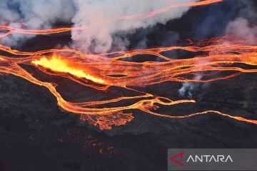 Aliran lahar gunung berapi Mauna Loa di Hawaii