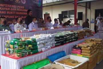 Pemusnahan barang bukti pertegas pemberantasan narkoba di Lampung
