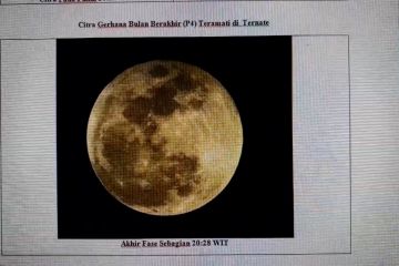 Gerhana bulan total terlihat di hampir seluruh wilayah Maluku Utara
