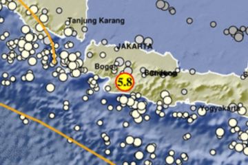Gempa magnitudo 5,8 guncang Sukabumi, Jawa Barat