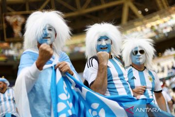 Kegembiraan pendukung timnas Argentina jelang partai final Piala Dunia Qatar 2022