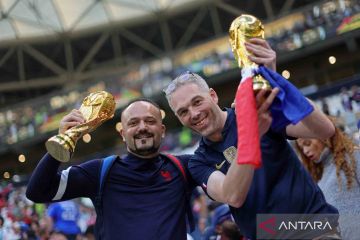 Kegembiraan pendukung timnas Prancis jelang partai final Piala Dunia Qatar 2022