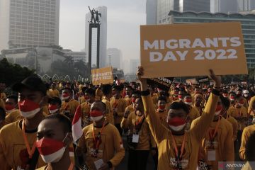 Kirab Hari Pekerja Migran Internasional di Jakarta