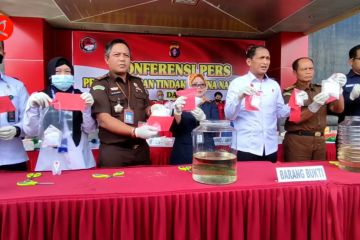 Kasus di Kalimantan Tengah, barang bukti sabu meningkat 100%