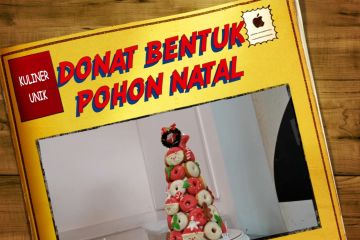 Menyusun donat bentuk pohon natal jadi hantaran lezat dan spesial