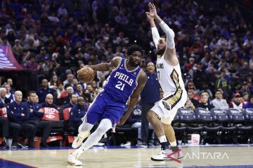 Joel Embiid pimpin Sixers lewati Pelicans 120-111