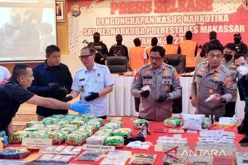 Polrestabes Makassar rilis kasus peredaran 43,6 kilogram sabu-sabu