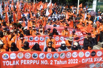 Unjuk rasa Partai Buruh di Jakarta