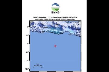 Deformasi Lempeng Samudera Indo-Australia picu gempa M5,1 di Malang