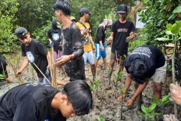 Komunitas Sedekah Terbuka tanam mangrove di Pulau Cangkir Tangerang