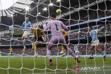 Tiga gol Haaland bawa Manchester City menang 3-0 atas Wolverhampton