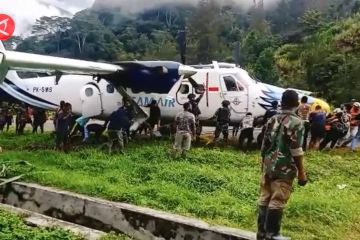 Pesawat penumpang tergelincir di Bandara Beoga, Papua Tengah