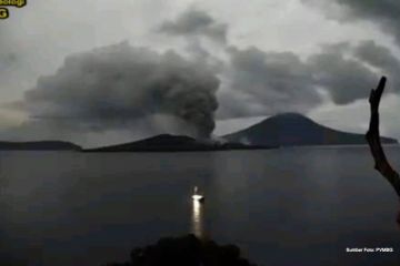 Gunung Anak Krakatau erupsi, kolom abu teramati 907 MDPL