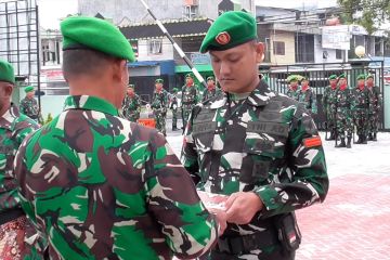 Kodim 1016/Plk gelar upacara kedatangan personel Satgas Apter Papua