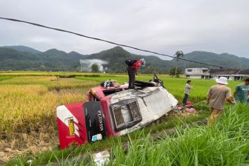Minibus terguling di jalan Bukittinggi-Payakumbuh satu orang tewas