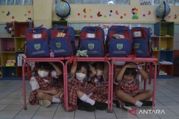 Sejumlah anak TK ikut pelatihan Kesiapsiagaan Bencana sejak dini