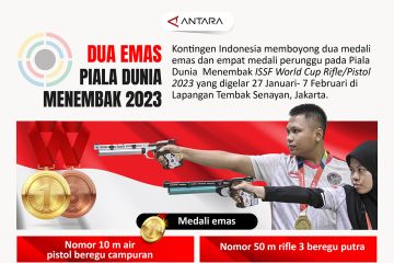 Dua emas Piala Dunia Menembak 2023