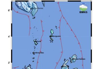 Gempa magnitudo 6.0 guncang Melonguane Sulawesi Utara
