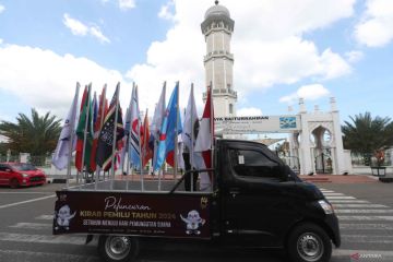 FOTO - Sosialisasi Pemilu 2024 dengan mobil keliling di Banda Aceh