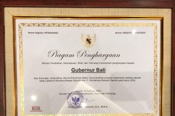 Gubernur Bali raih penghargaan atas pelestarian bahasa daerah
