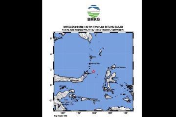 Gempa magnitudo 5,0 wilayah Sulut akibat patahan Lempeng Laut Maluku