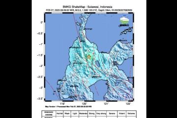 Gempa dengan magnitudo 5,5 terjadi di tenggara Sigi