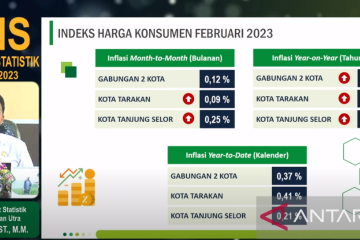 BPS: Inflasi Februari Kaltara di bawah angka nasional