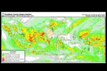 Sejumlah wilayah berpotensi alami hujan ringan hingga lebat 2-3 Maret