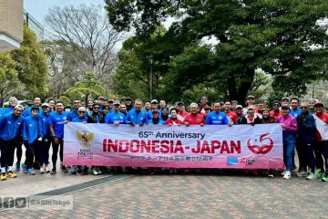 Dubes Heri lari pagi di Tokyo bersama 84 pelari Indonesia