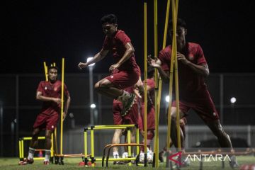 Latihan Timnas Indonesia jelang pertandingan melawan Burundi