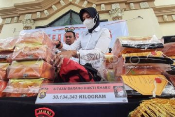Rilis  tangkapan nerkoba Polda Jambi