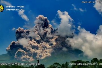 Gunung Merapi kembali muntahkan awan panas guguran