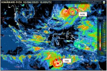 BNPB imbau waspada meski Bibit Siklon 98S mengarah ke Australia