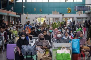 Arus mudik Stasiun Kertapati Palembang