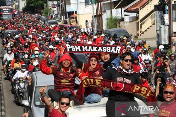 Konvoi perayaan juara PSM Makassar
