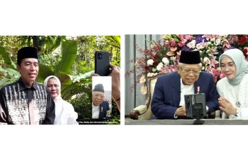 Momen Presiden dan Wapres halalbihalal via video call