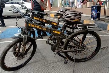 Polisi sepeda disiagakan di posko mudik Kota Tangerang
