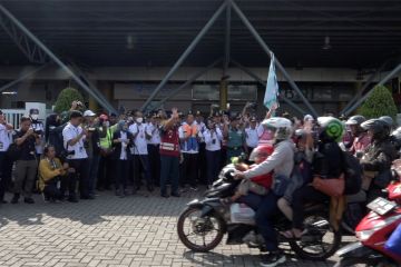 Ratusan pemilir motor tiba di Tj Priok ikuti mudik gratis Kemenhub
