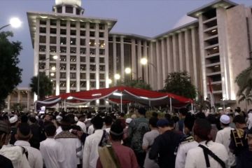 Suasana terkini jelang shalat Id di Masjid Istiqlal Jakarta