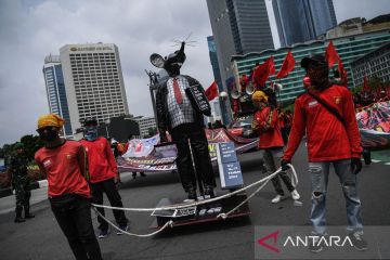 Aksi memperingati Hari Buruh di Jakarta